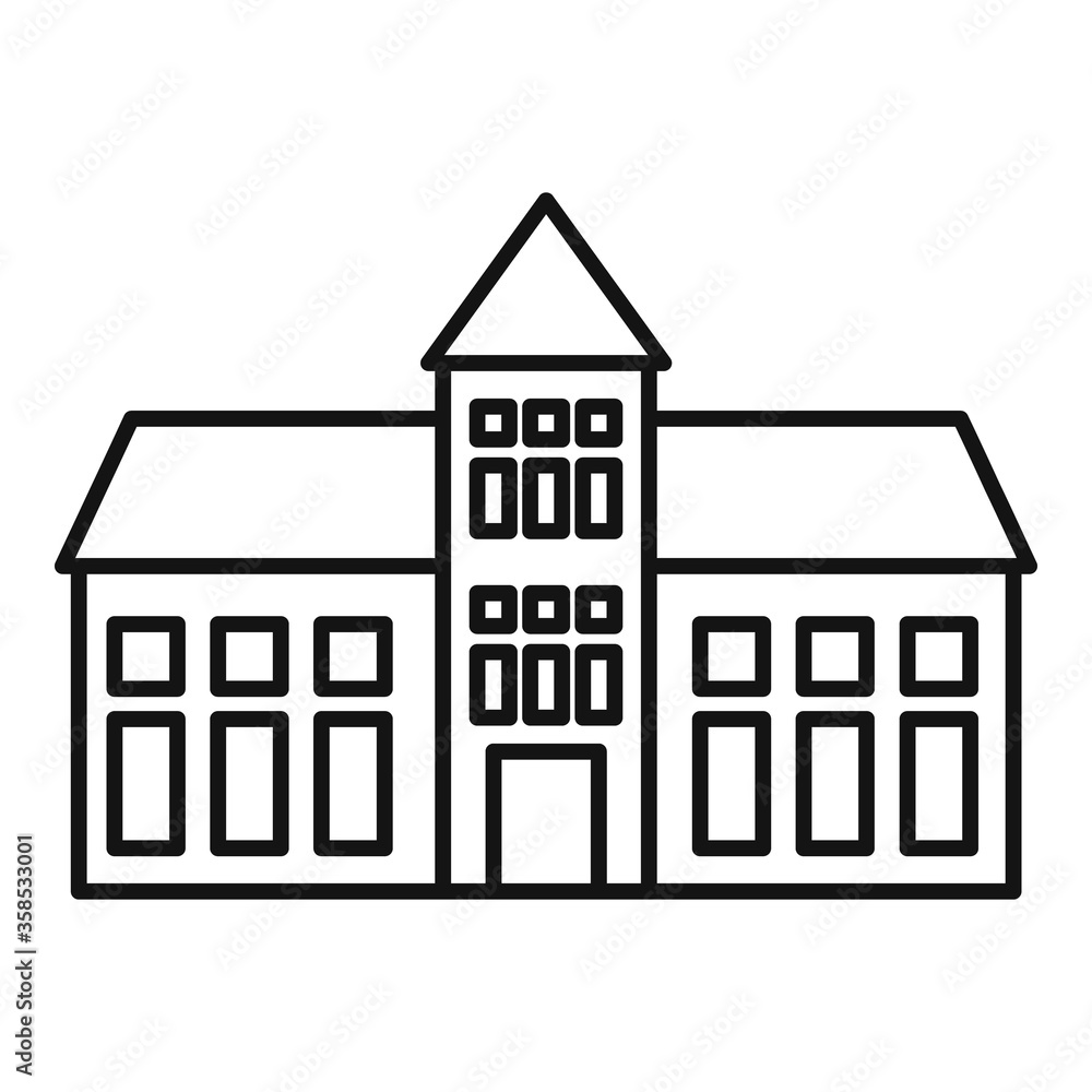 Cambridge university icon. Outline cambridge university vector icon for web design isolated on white background