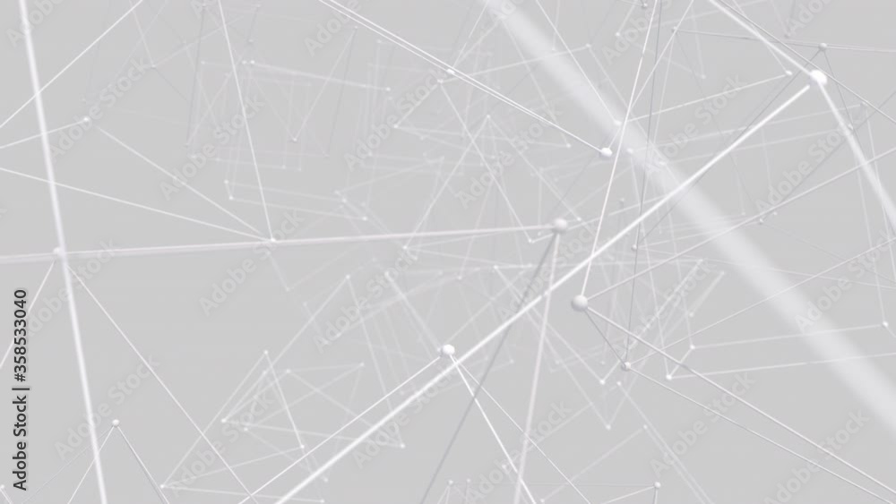 3D render of abstract Plexus black and white geometrical shapes animation. Connection web concept. Digital, Communication Technology Network Background With Moving Triangles, Lines And Dots. 3D render of abstract Plexus black and white geometrical shapes animation. Connection web concept. Digital, Communication Technology Network Background With Moving Triangles, Lines And Dots.