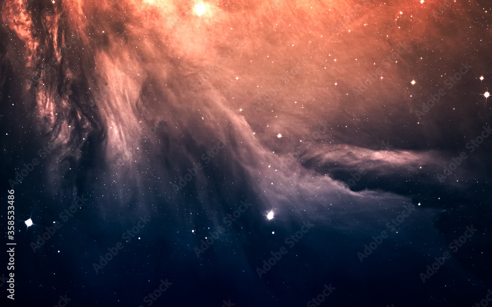 Starfield in deep space. Science 3D illustration of space. Elements furnished by Nasa