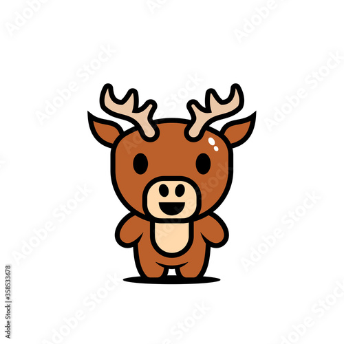 cute deer character vector