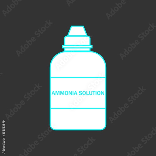 Ammonia bottle icon on a black background. Vector image, eps 10