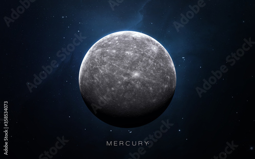 Fototapeta Naklejka Na Ścianę i Meble -  Mercury - High resolution. Science 3D illustration of space. Elements furnished by Nasa