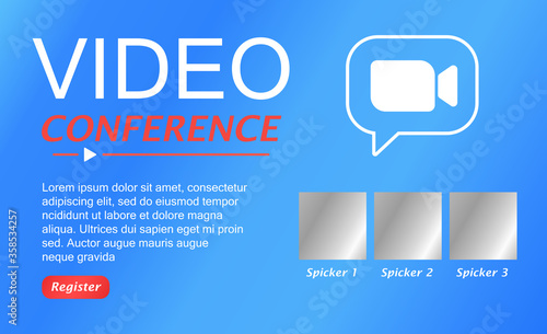 Invitation to a video conference. Video lecture