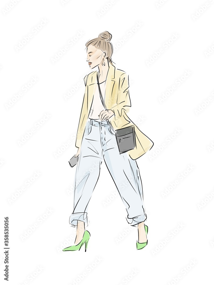 woman fashion sketch