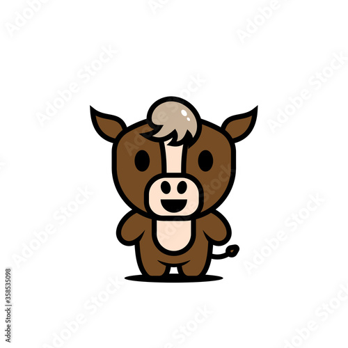 cute horse character vector