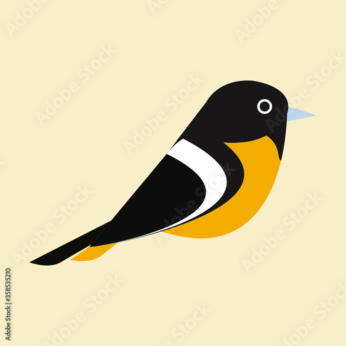 Baltimore Oriole Bird Flat Design Vector Illustration. Bird Logo