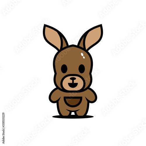 cute kangaroo character vector