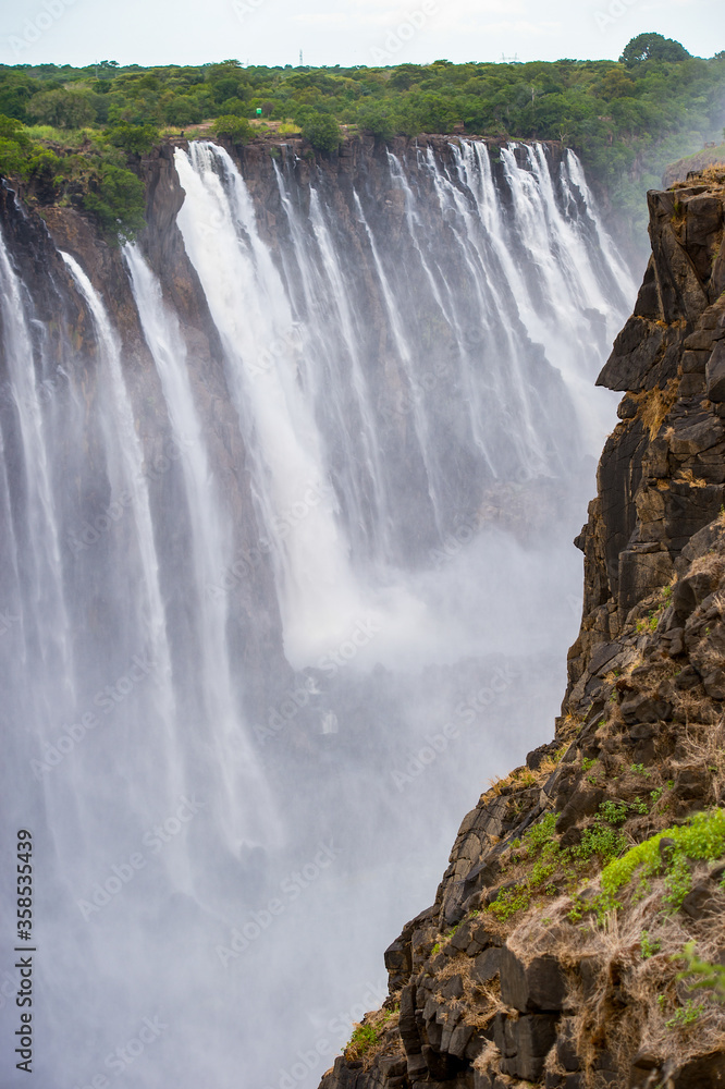 It's Scenic view of the Victoria Falls, Zambezi River, Zimbabwe and Zambia
