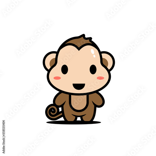 cute monkey character vector