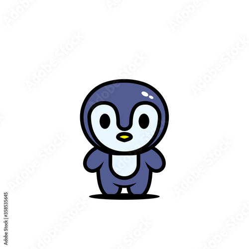 cute penguin character vector