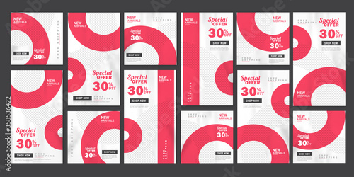 Sale template collection for promotion sale. Editable banner for social media post, web and internet. Black friday holiday event.