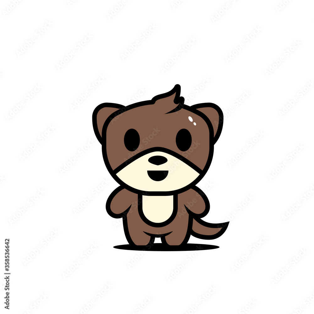 Fototapeta premium cute weasel character vector