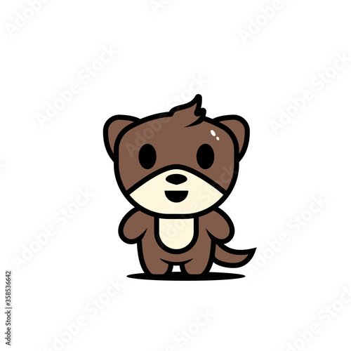 cute weasel character vector