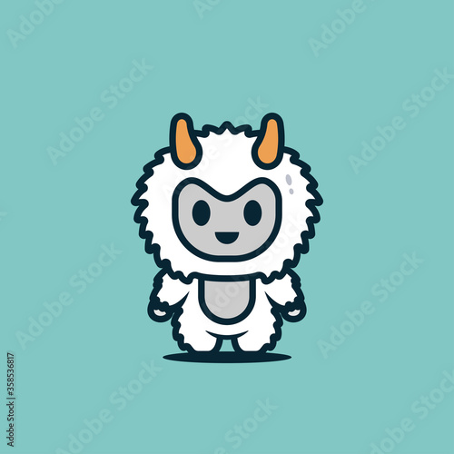 cute yeti character vector