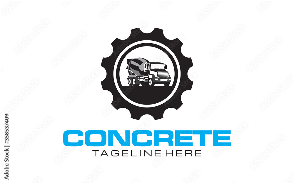 Naklejka premium concrete mixer truck logo design