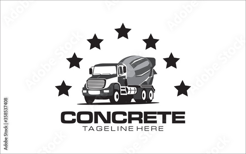 concrete mixer truck logo design