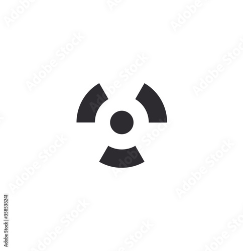 Radiation symbol. Vector icon. Radiation sign. Nuclear threat. Hazardous radiation. Danger sign. Nuclear reactor. Nuclear fuel.