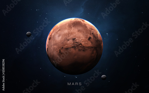 Mars - High resolution. Science 3D illustration of space. Elements furnished by Nasa
