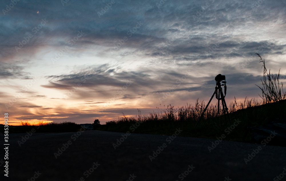 Naklejka premium Timelaps evening