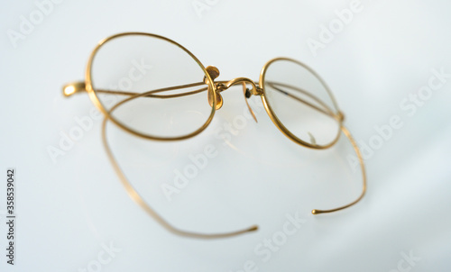 Delicate original 1960’s spectacle collection closeup, natural light