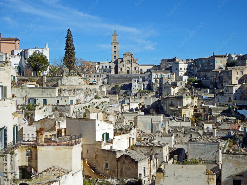 Panoramic view of the ancient town of Matera (Sassi di Matera)