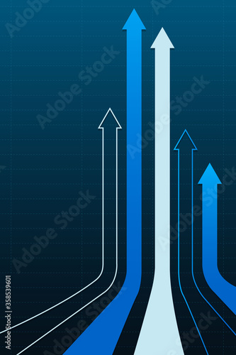 Arrows going up - competition concept. The concept of leadership. Vector illustration.