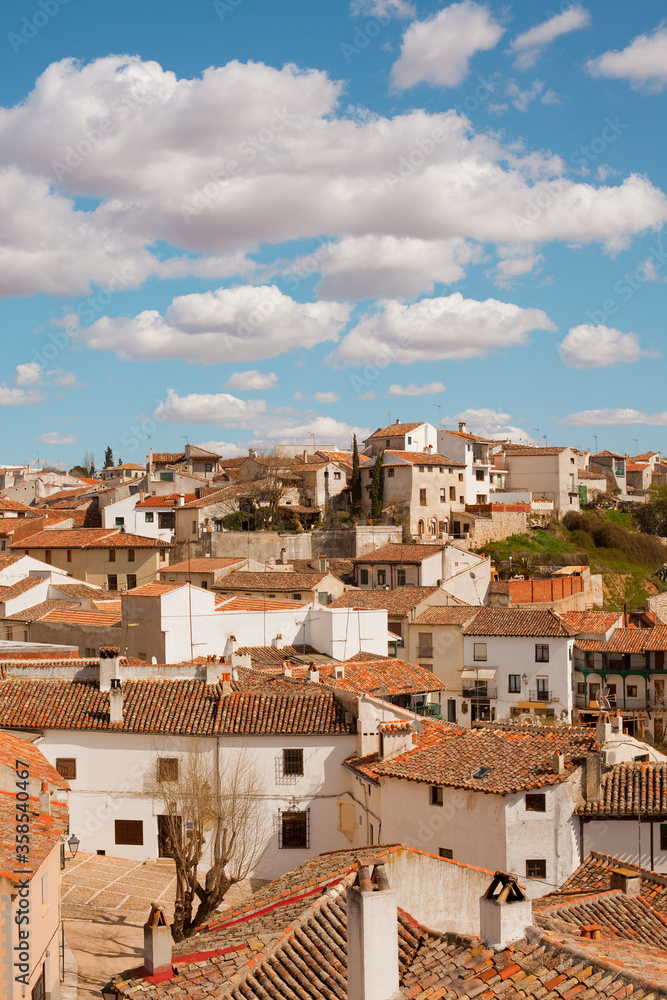 Panoramic view of Chinchon, a small Spanish Village near Madrid, Spain