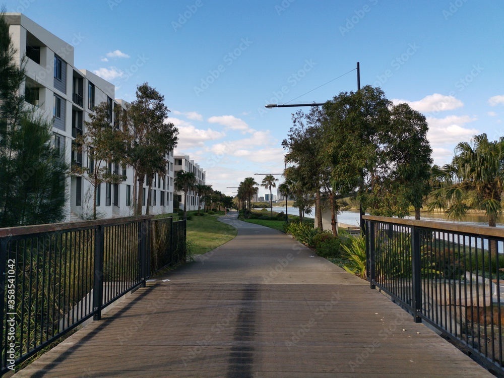 Parramatta cycleway and walking path, near Ermington, New South Wales, Australia