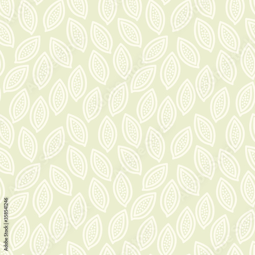 Abstract seamless pattern. Light wallpaper, fabric on a beige vector background. Simple pattern shape leaf shape with circles, minimalism