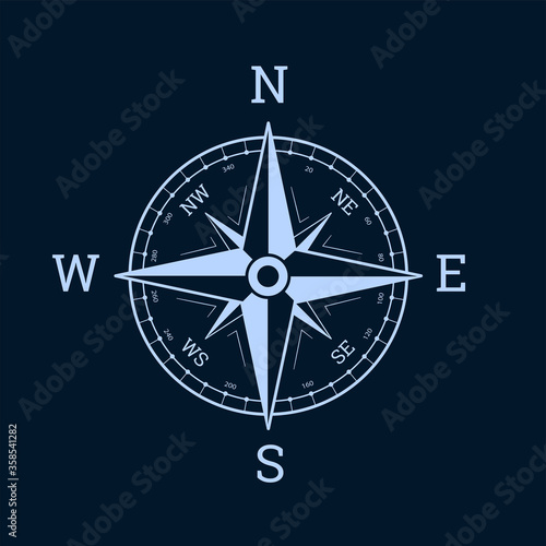 Photography Compass rose design wind rose vector illustration