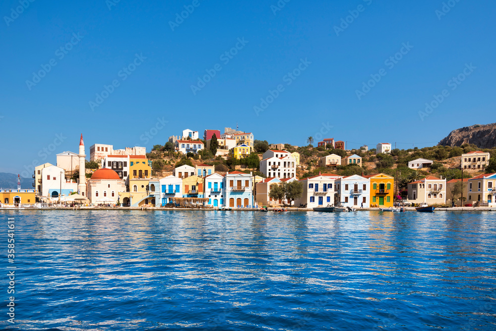 Partial view of the picturesque village of Kastelorizo, the only village of Kastelorizo (or 