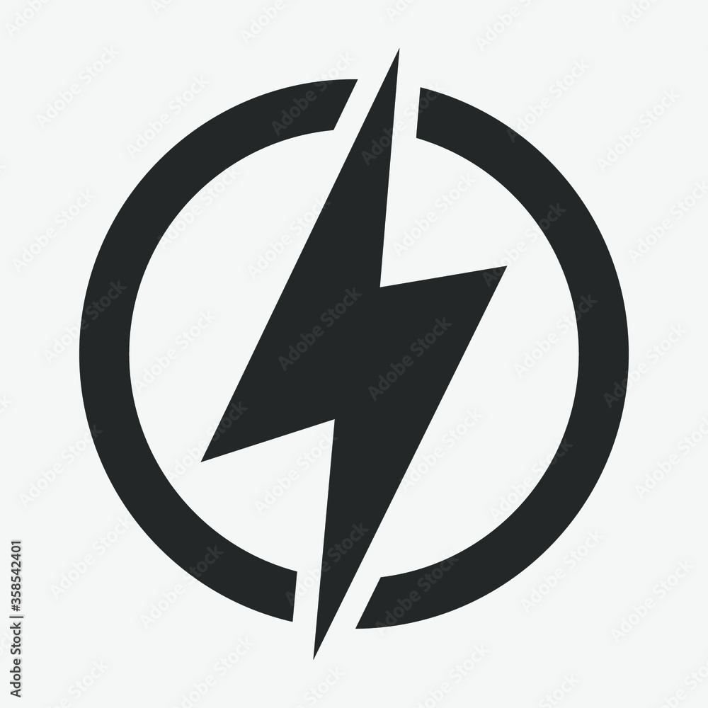Power Icon, Lightning Power Icon Power Icon, Lightning Power Icon