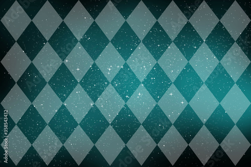 ダイヤモンドチェックの星空背景　star＆ checker pattern frame