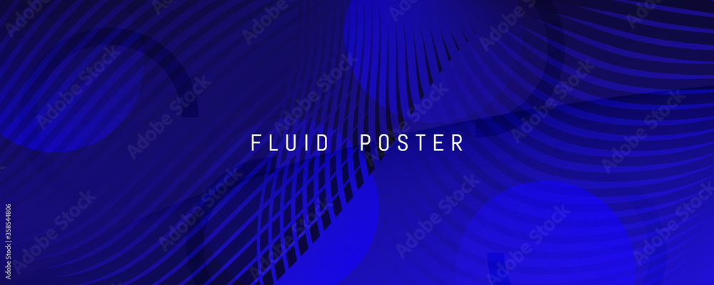 Blue Futuristic Background. Flow Line Brochure. 