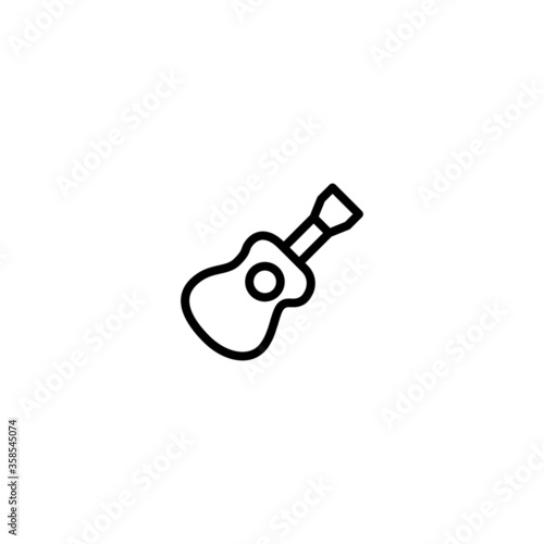 Guitar Icon in black line style icon, style isolated on white background
