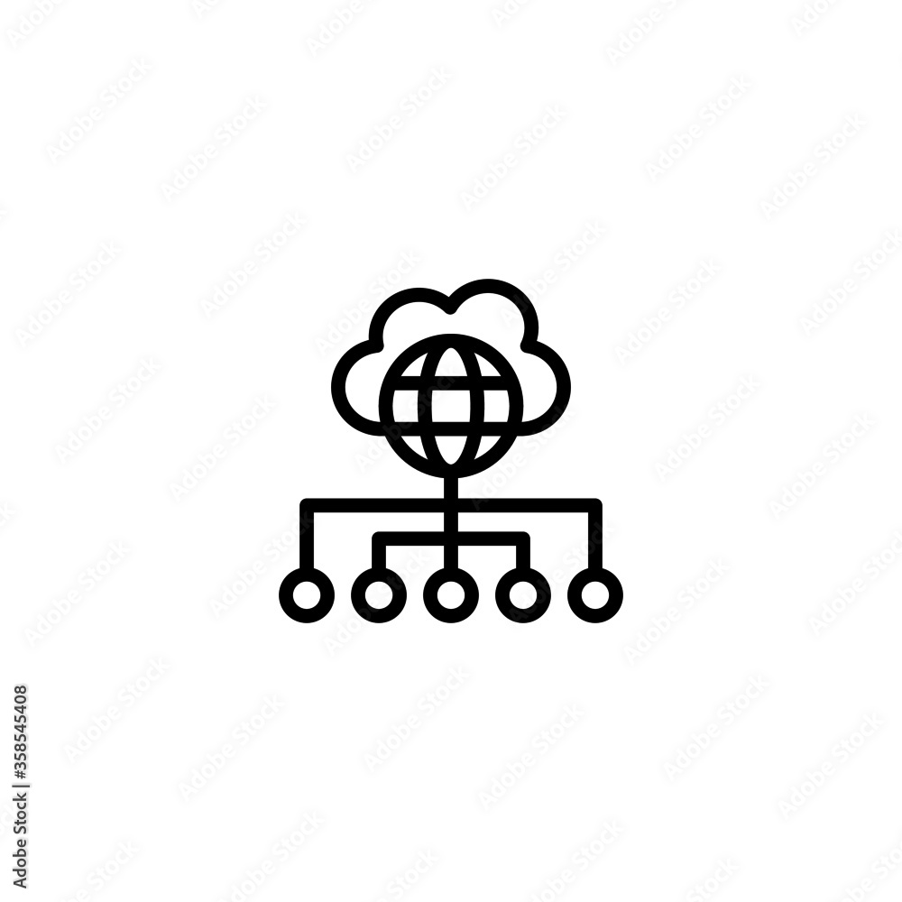 Things of internet icon in black line style icon, style isolated on white background Things of internet icon in black line style icon, style isolated on white background