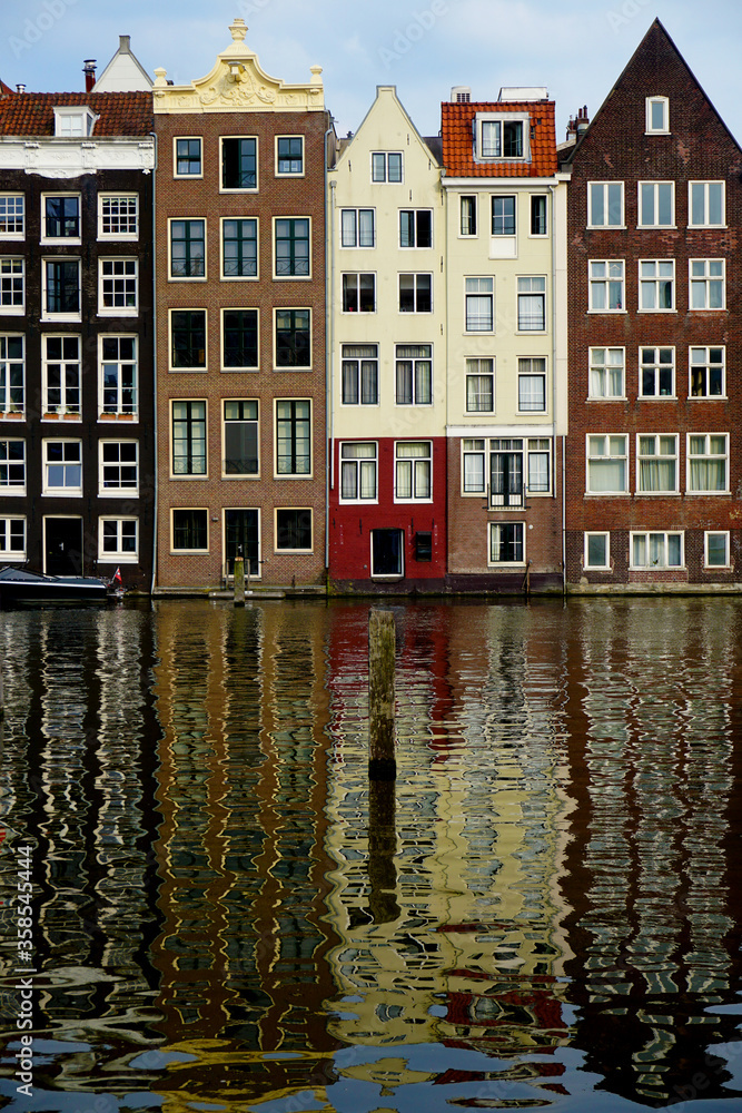 Typical narrow and jagged Amsterdam buildings.