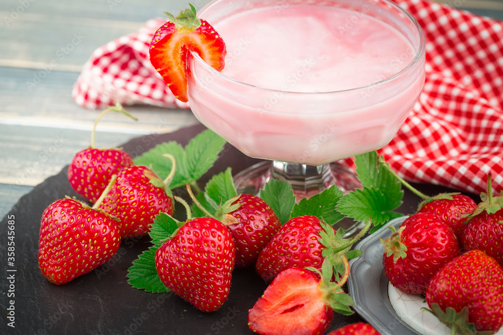 Ripe red strawberry. Morning breakfast. Ripe red strawberry. Morning breakfast.
