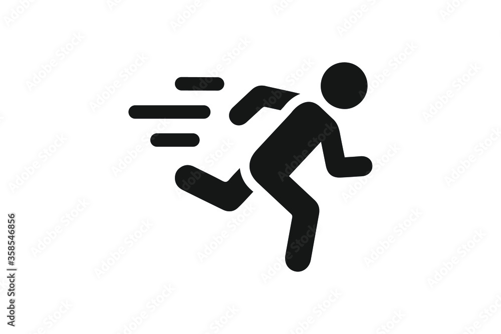 man fast run icon, rush icon vector illustration man fast run icon, rush icon vector illustration