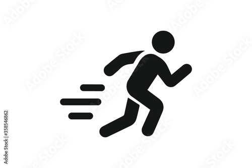 man fast run icon, rush icon vector illustration
