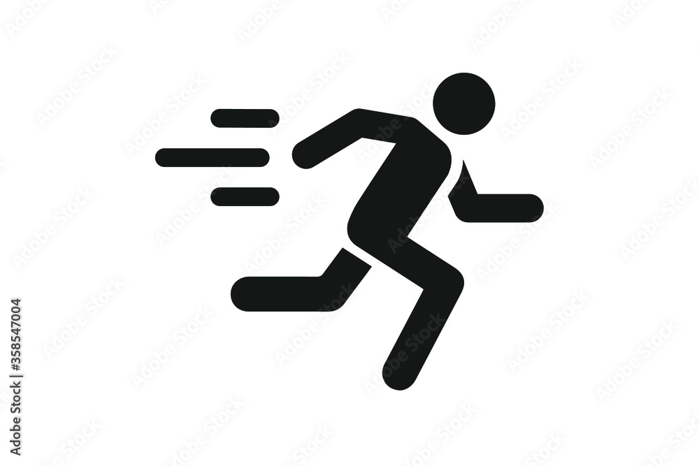 man fast run icon, rush icon vector illustration man fast run icon, rush icon vector illustration