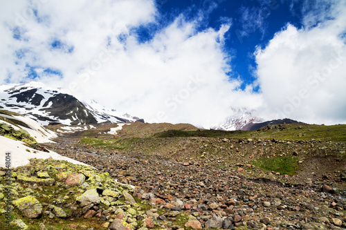 Caucasus Mountains near Kasbegi, Georgia photo