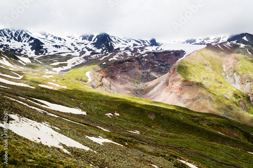 Caucasus Mountains near Kasbegi, Georgia photo