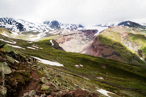 Caucasus Mountains near Kasbegi, Georgia photo