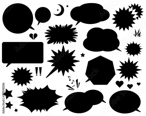 ふきだしのセット ハート 星 ビックリマーク 見出し Stock Vector Adobe Stock