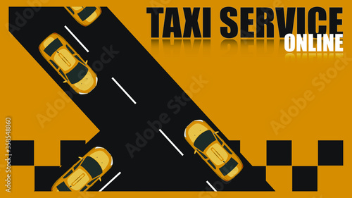 Illustration on the topic of taxi service for an advertising banner or website.