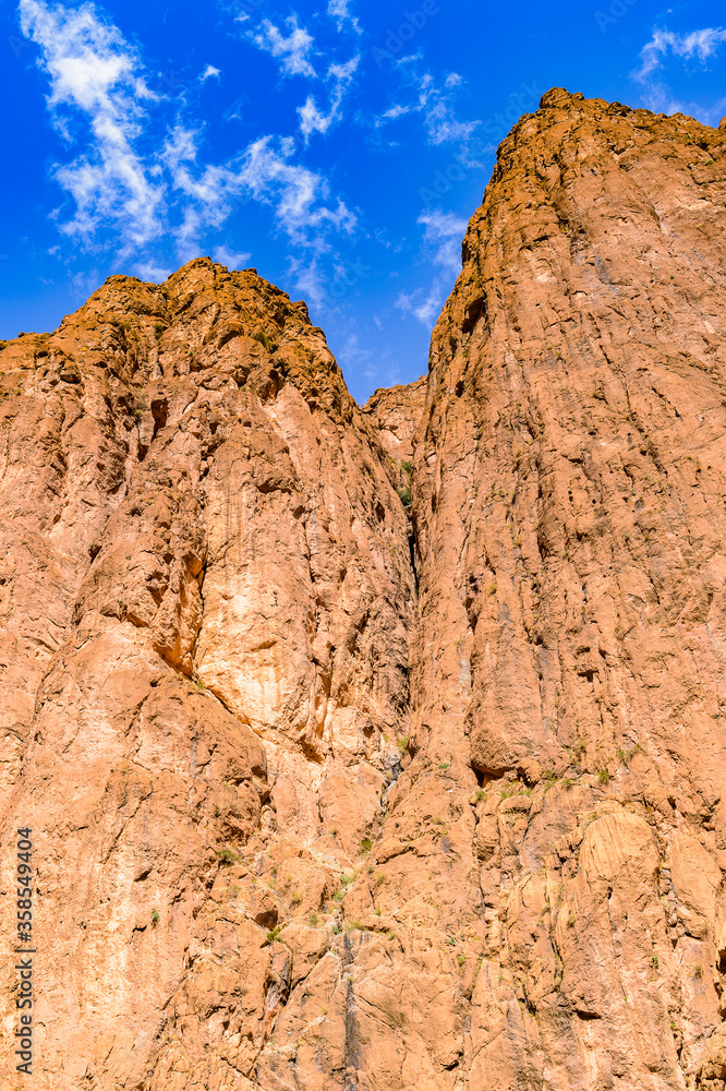 Fototapeta premium It's Todgha Gorge, a canyon in the High Atlas Mountains in Morocco, near the town of Tinerhir.