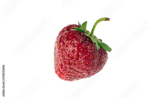 One strawberry on a white background in isolation