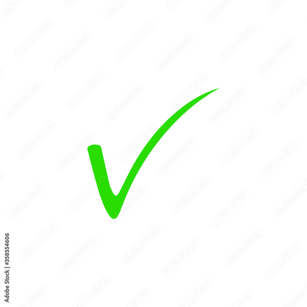 Green check mark icon. Tick symbol in green color, vector illustration. Green check mark icon. Tick symbol in green color, vector illustration.