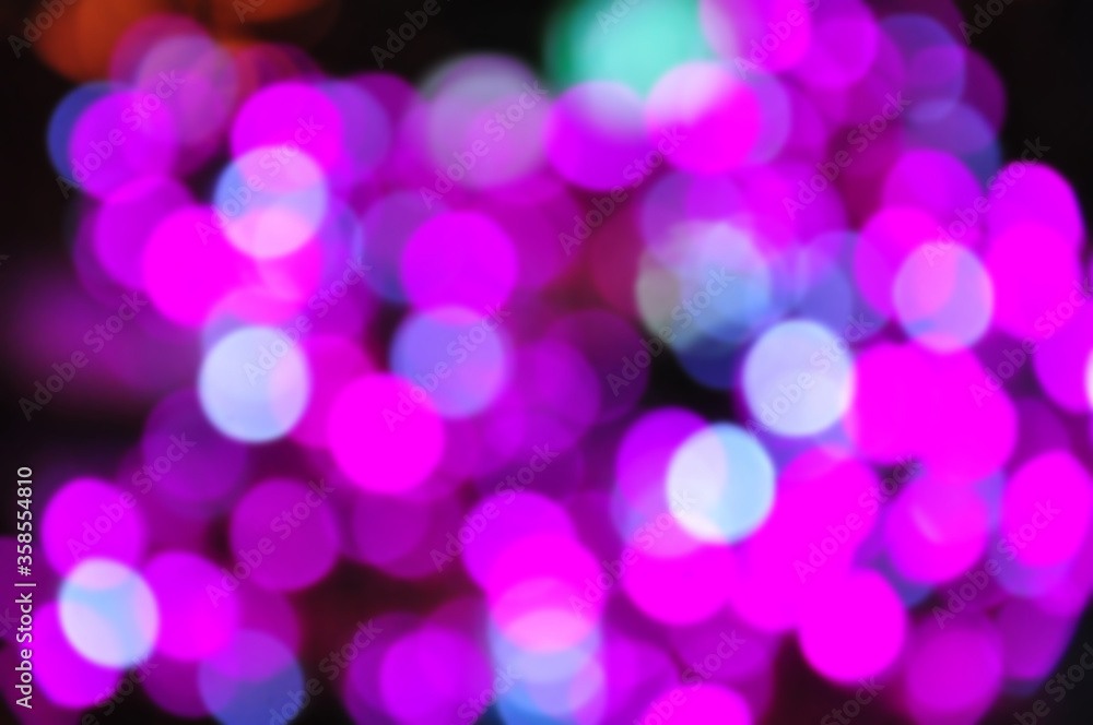 Abstract blurred image bokeh of bright light at night background